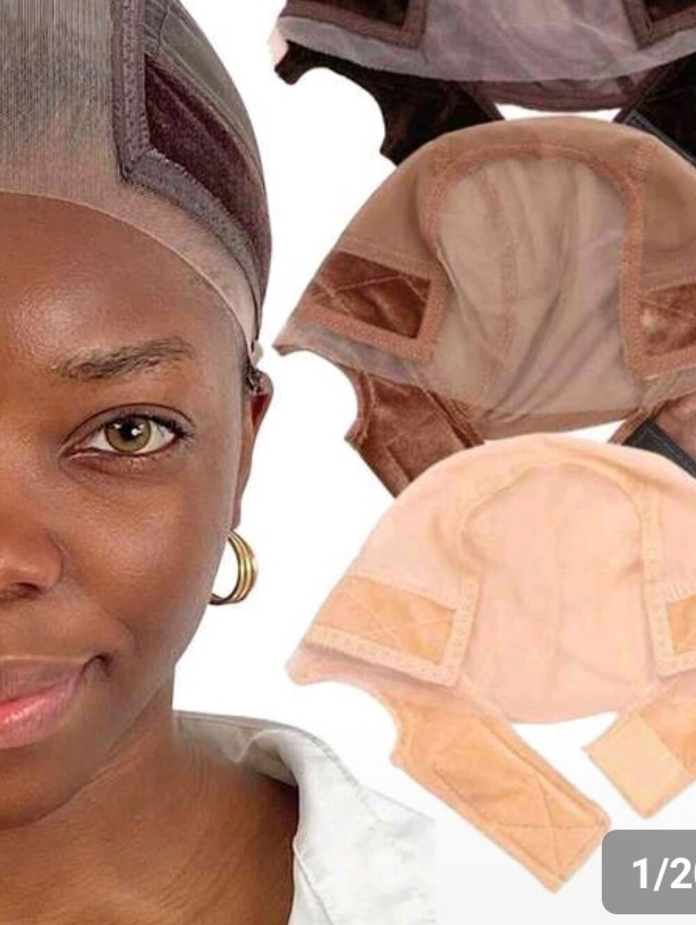 (1)Stretchable Wig Grip Cap - Brown - Unbranded